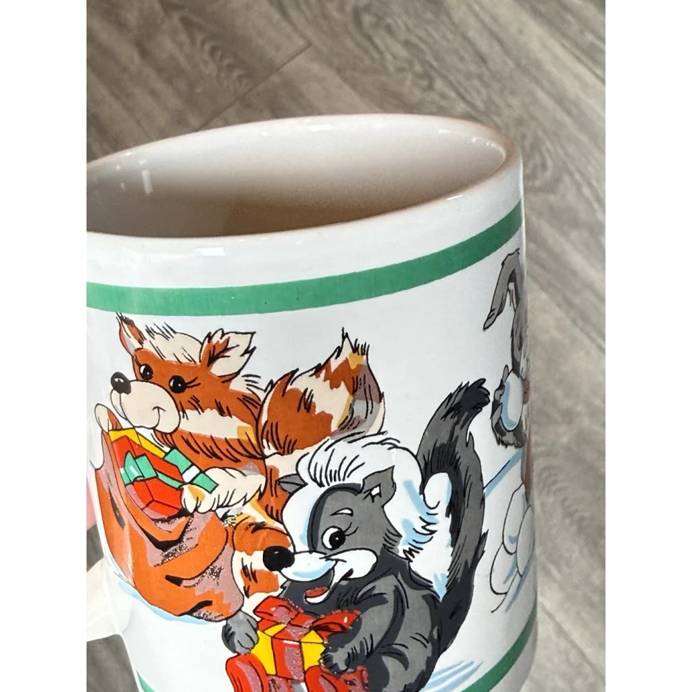 Vintage McCrorys Stores Chrismas Woodland Animal Winter Coffee Cup Mug